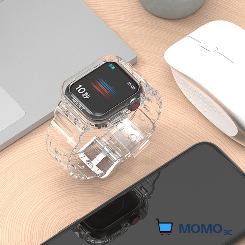 Strap For Smart Watch Sries 7 6 Band 40mm 44mm 45mm 41mm Soft Silicone Transparent Bracelet iWatch 5 4 3 SE 6 7