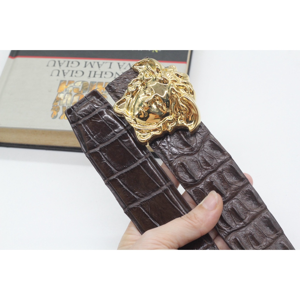 Dây Nịt Nam, Dây Thắt Lưng Gai Da Cá Sấu Bản 3.8cm Bản Liền Không Nối Sản Phẩm Kèm Mặt Khóa Cao Cấp Bảo Hành 12 Tháng