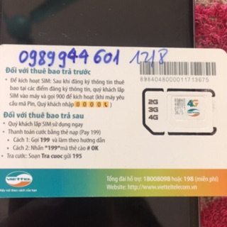 Sim viettiel 10 số đầu 09