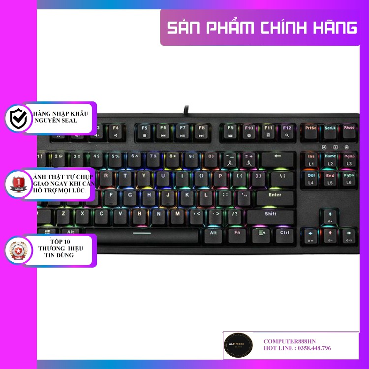 Bàn phím cơ E-Dra EK387 RGB, bàn phím gaming edra EK387 led RGB