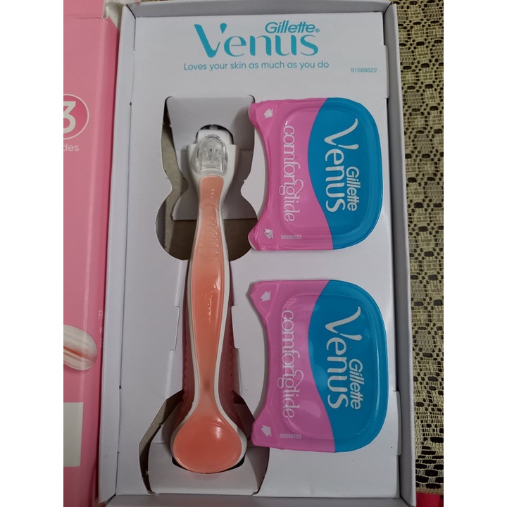 Bộ dao cạo gillette venus white tea ( 1 cán và 2 đầu thay)