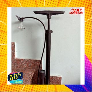 Bơm xe đạp cầm tay có đồng hồ LEZNE PUMP - màu đen -  siêu xịn