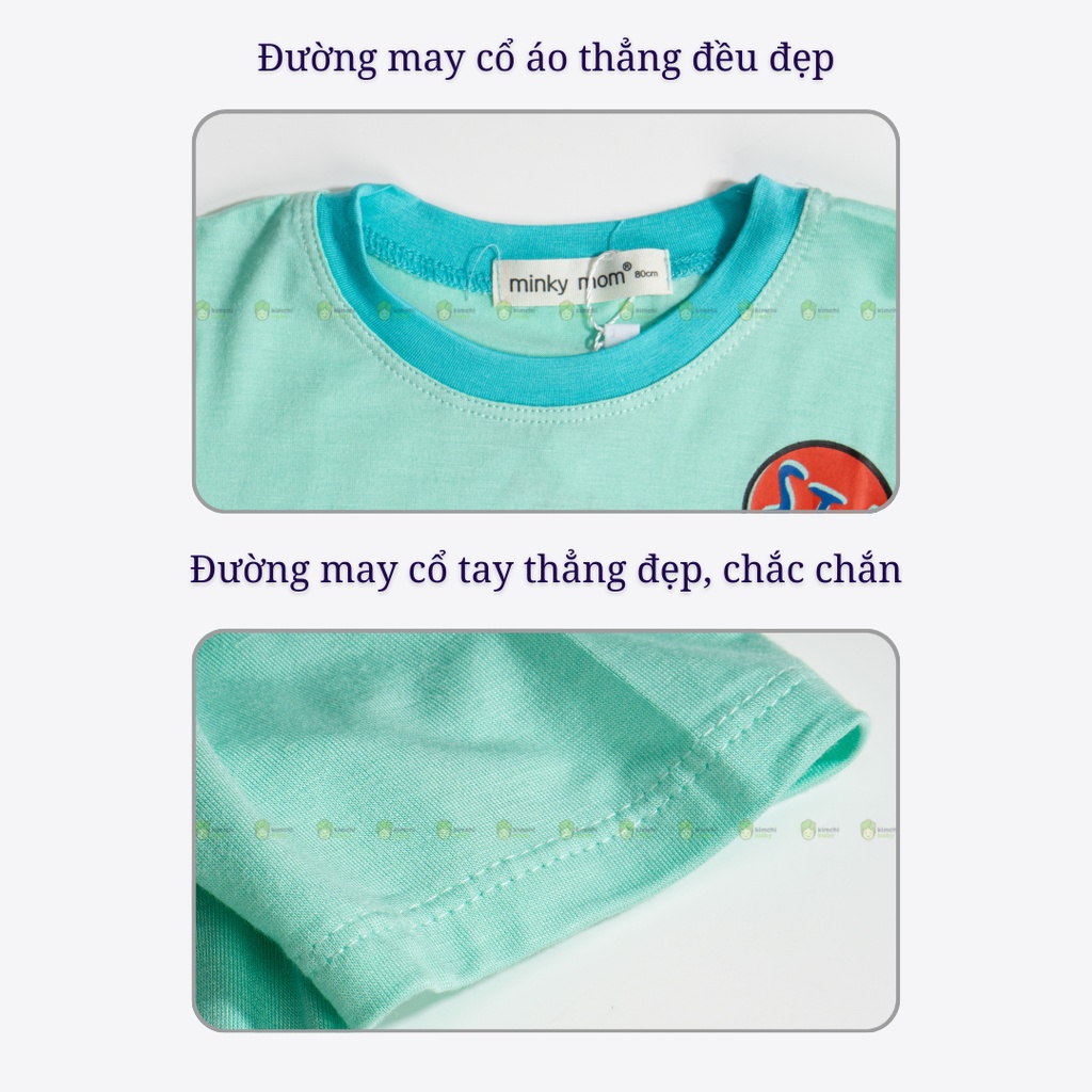 Bộ Cộc Tay Cho Bé Trai, Bé Gái MinkyMom Vải Thun Lạnh Hoạ Tiết Hươu Cao Cổ, Bộ Quần Áo Trẻ Em Mặc Nhà MKM2227