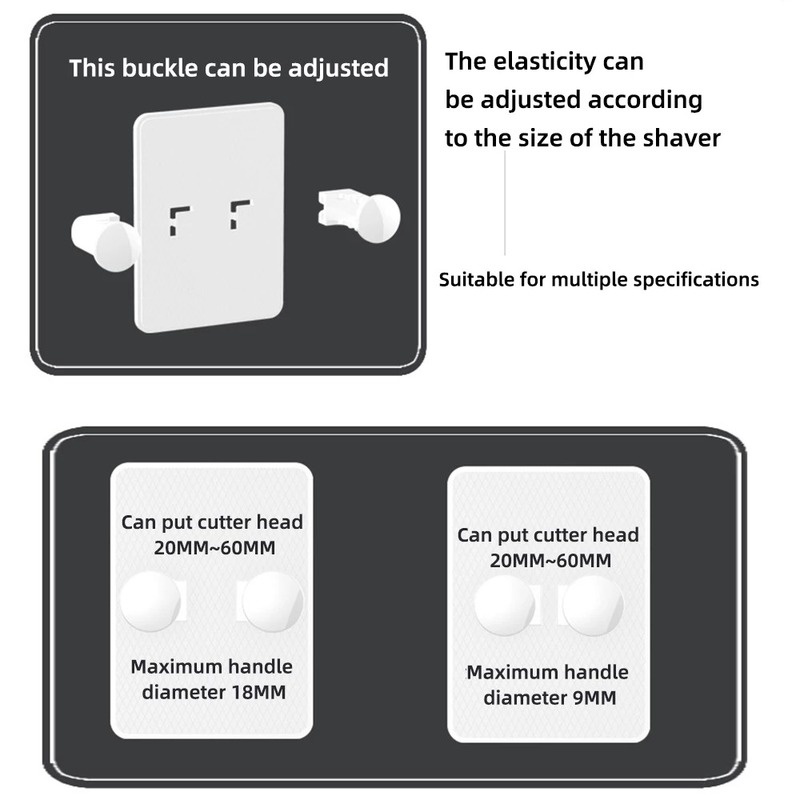 Giá Đỡ Dao Cạo Râu Bằng Nhựa Gắn Tường Chống Mòn Không Thấm Nước Có Thể Điều Chỉnh Cho Phòng Tắm