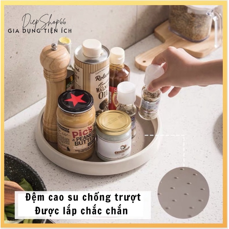 Kệ xoay đa năng - 360 độ ❤️  Kệ đựng gia vị - xoay tiện lợi - thông minh tiết kiệm không gian Decor nhà bếp