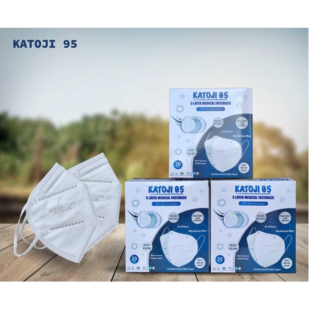 [Hoả Tốc Q10] Khẩu Trang Y Tế Katoji 5 lớp N95 (hộp 20 cái)