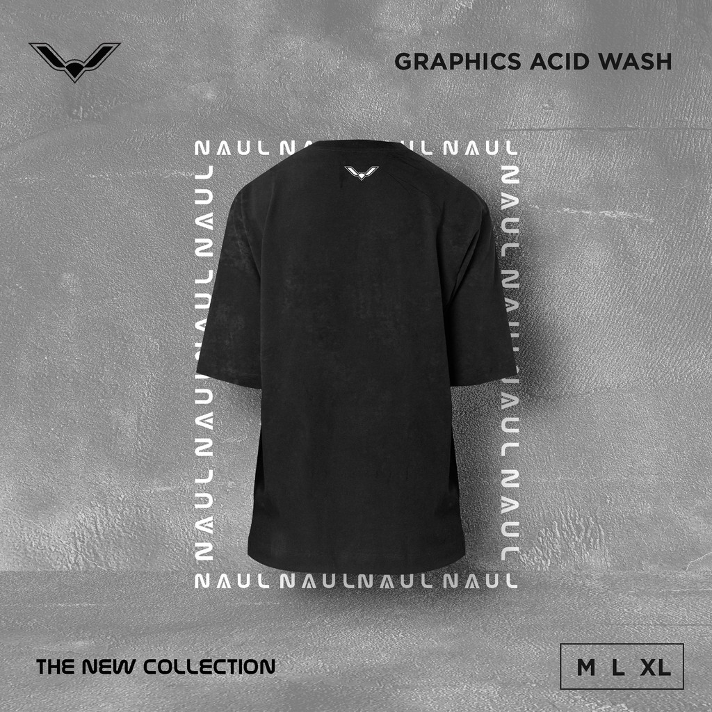 NEW BRAND - Áo thun xám Graphics Acid Wash Unisex tay lỡ