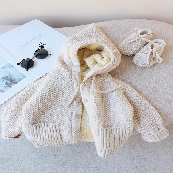 💕Áo khoác len lót lông 3 màu dày đẹp cho bé, áo khoác cho bé gái cực xinh💕