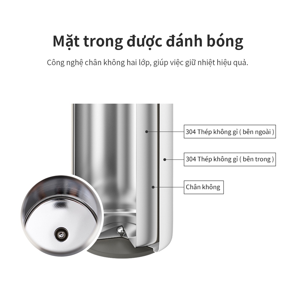 [Mã LIFEHL25 giảm 10% đơn 350K] Bình giữ nhiệt Feather Light Ring Lock&amp;Lock 460ml - LHC4244 (4 màu)