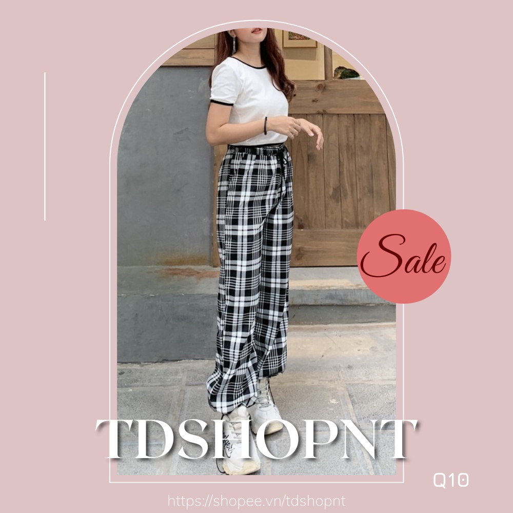 Quần Ống Rộng Thắt Gấu Rút Dây Nữ Quần Ống Suông Baggy Thể Thao Cao Cấp | Tdshopnt - Q10