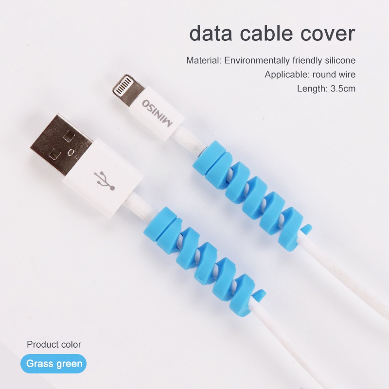 Set 2 dây lò xo quấn bảo vệ dây cáp sạc USB Android làm từ silicon