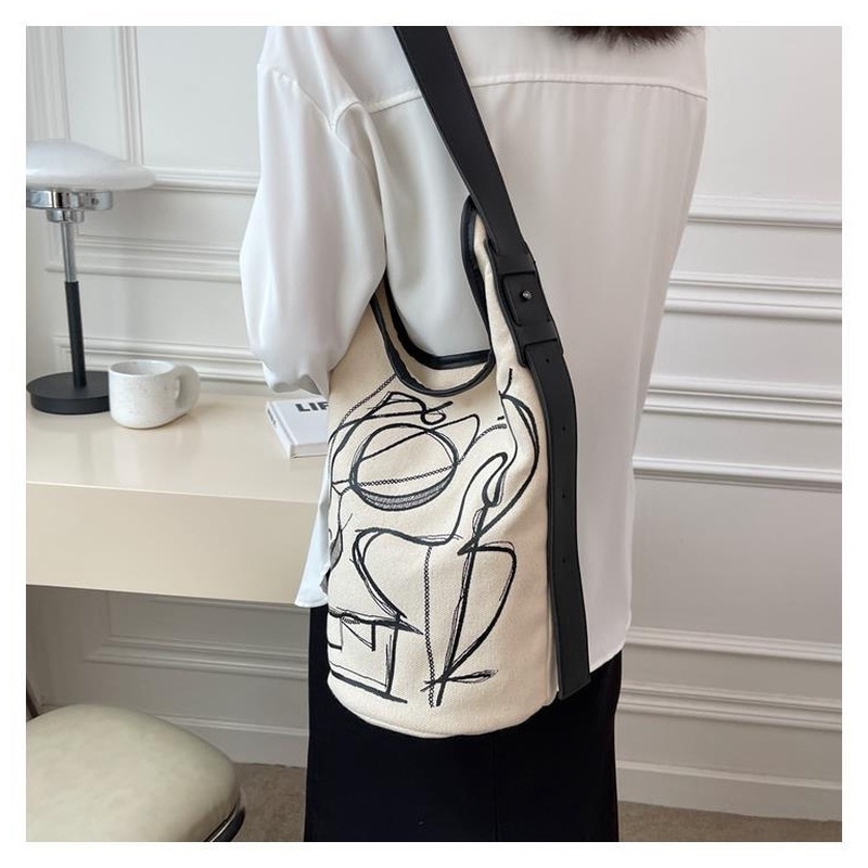 Túi Xách Vải canvas Gylb1594 Mẫu Mới 2022 In Họa Tiết Đơn Giản Cho Nữ