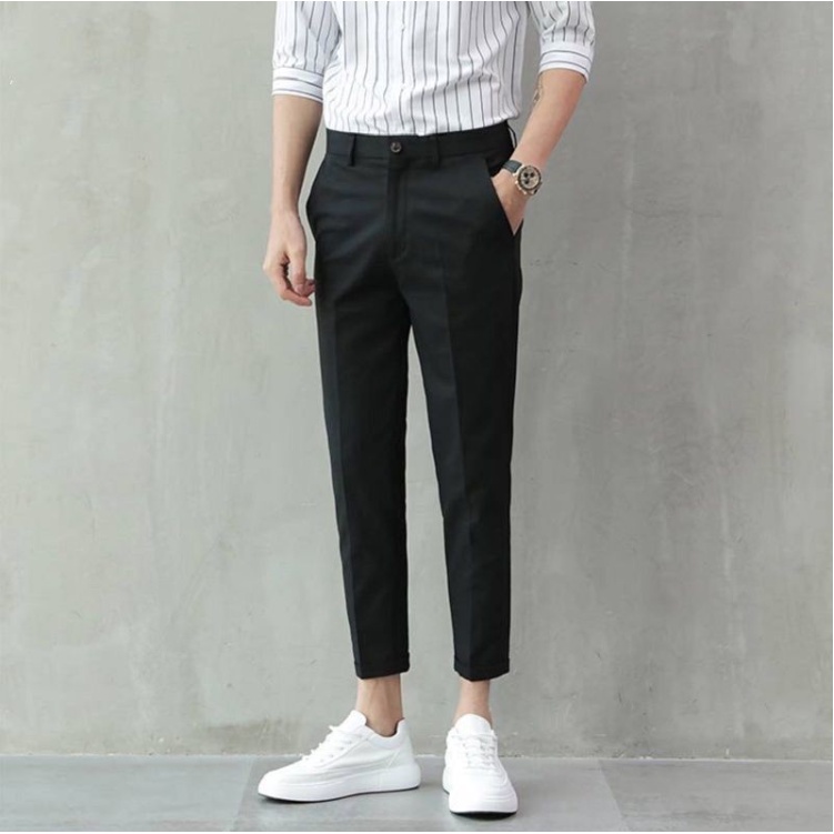 Quần tây âu form dáng baggy có nút chất liệu tuyết mưa dày dặn đủ màu đủ size lên dáng phong cách công sởCheapShop
