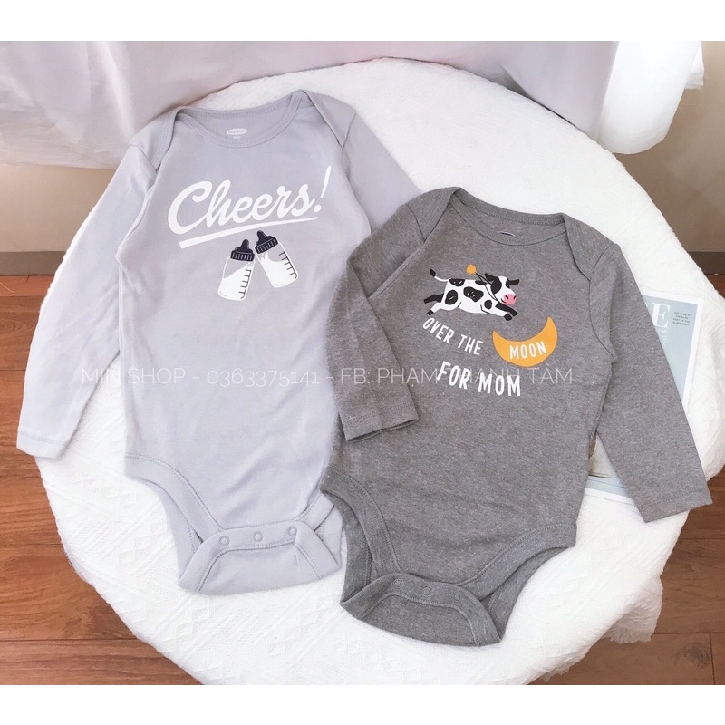 Body chip Old Navy dài tay ( Milk) - 3m, 6m, 12m,18m