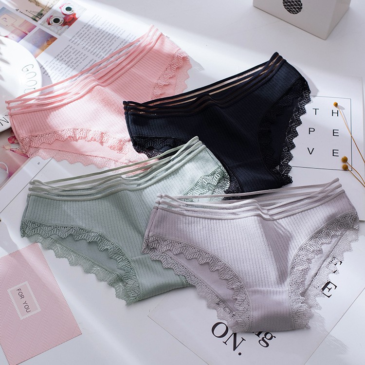 Quần lót AOWEINISI chất liệu cotton màu trơn chất lượng cao thời trang cho nữ