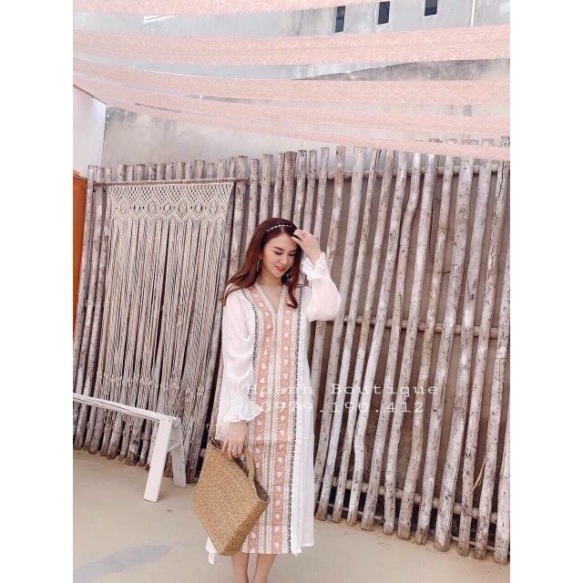 ĐẦM MAXI VIỀN THỔ CẨM THÊU
