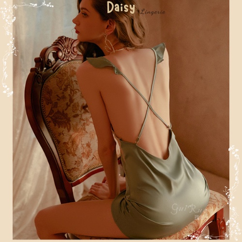 [Hỏa Tốc, Bảo Mật] Váy Ngủ Sexy Gợi Cảm Đầm Ngủ Lụa 2 Dây Phối Ren Bèo Nhỏ Cao Cấp - Mã VN018