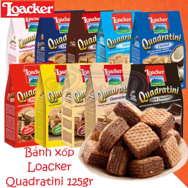 (9 vị) Bánh xốp Loacker Quadratini gói 125gr