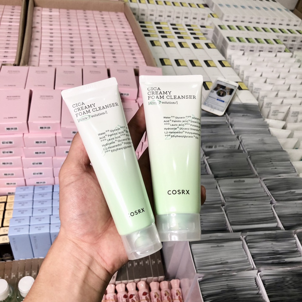 Sữa Rửa Mặt Chiết Xuất Rau Má COSRX Pure Fit Cica Creamy Foam Cleanser 75ml+150ml
