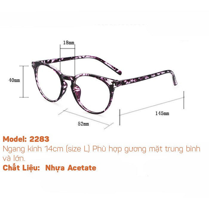 Gọng Kính Cận Nhựa Acetate Form Tròn - B283 | BigBuy360 - bigbuy360.vn