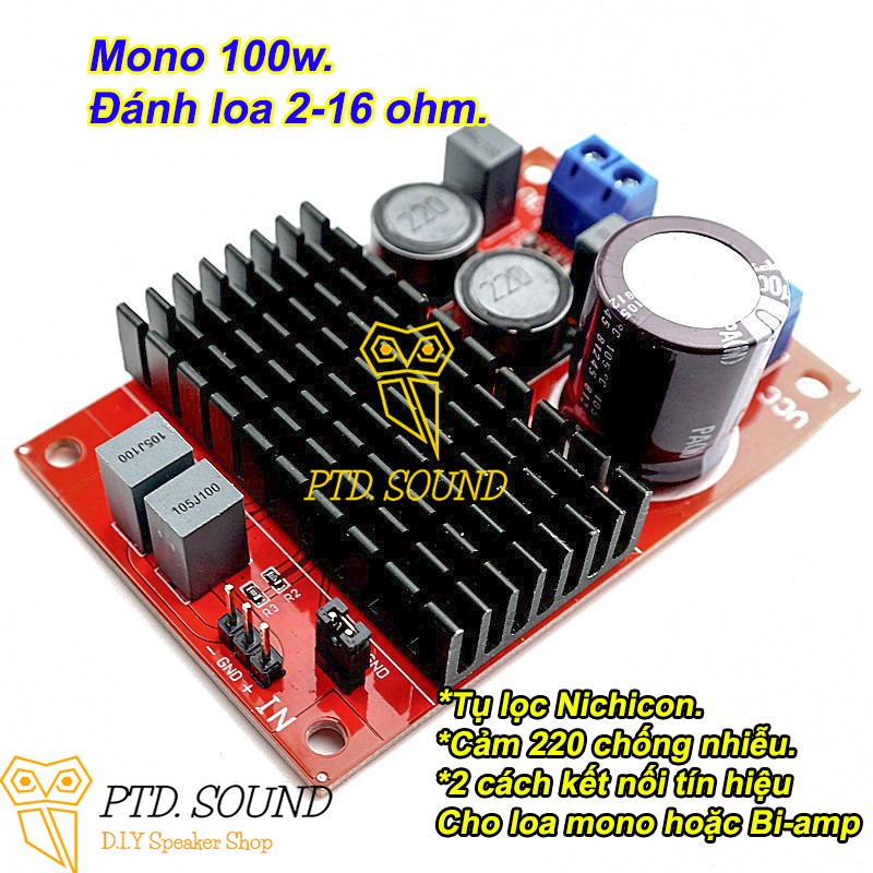Mạch khuếch đại âm thanh Mono 100w TPA 3116. DIY loa bluetooth, chế loa di động, Biamp mã tpa3116 từ PTD Sound