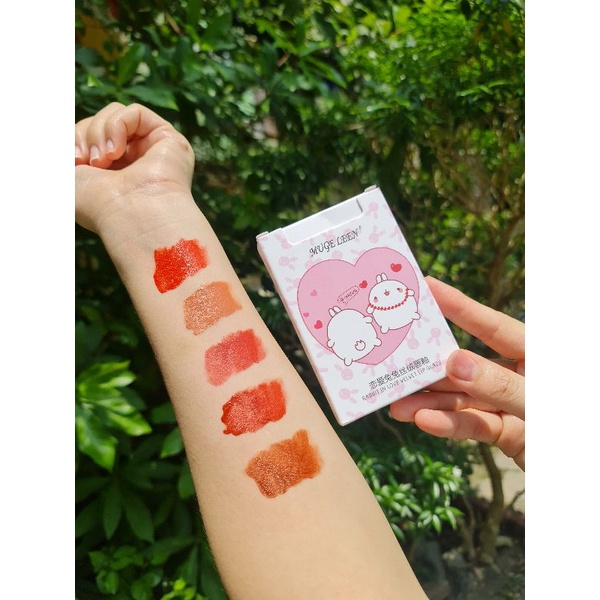 Sét 5 Cây Son Kem Lỳ Muge Leen Trái Tim Mềm Môi Lên Màu Chuẩn