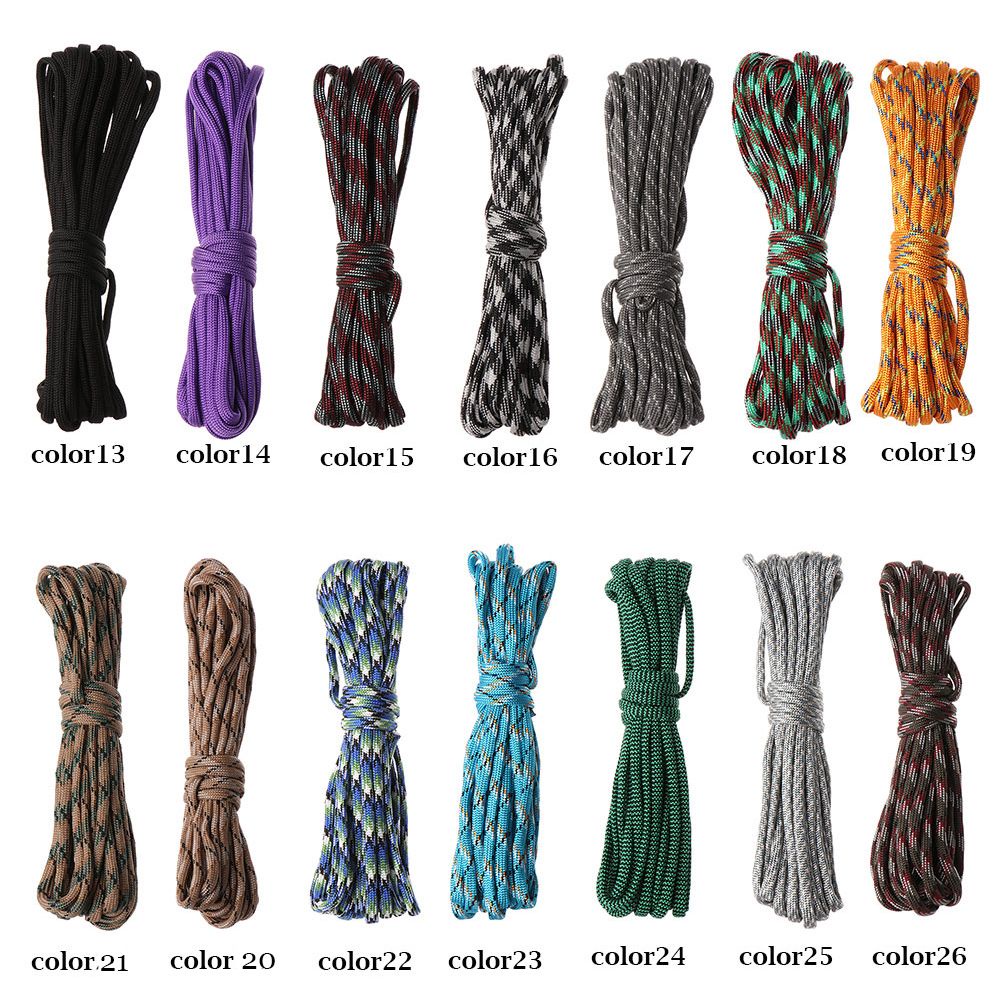 Cuộn dây thừng paracord dài 5m đường kính 4mm dùng cho cắm trại ngoài trời cao cấp tiện dụng