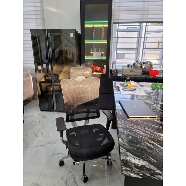RẺ HƠN HOÀN TIỀN Ghế Ergonomic 801L hai lưng, có kê chân dành cho người cao trên 1m75
