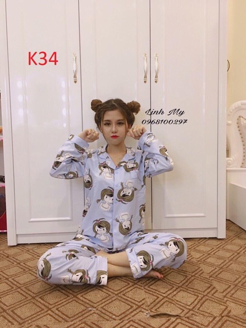 Bộ ngủ pijama tay dài quần dài | WebRaoVat - webraovat.net.vn