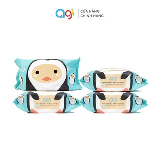 Bộ 4 gói khăn ướt Agi 100 tờ không hương (Giao mẫu ngẫu nhiên)
