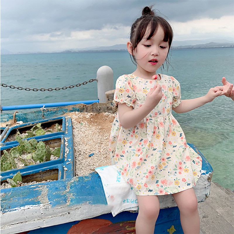 Váy hoa màu hè tiêu thư thời trang Hàn Quốc - Hàng Quảng Châu Cao Cấp