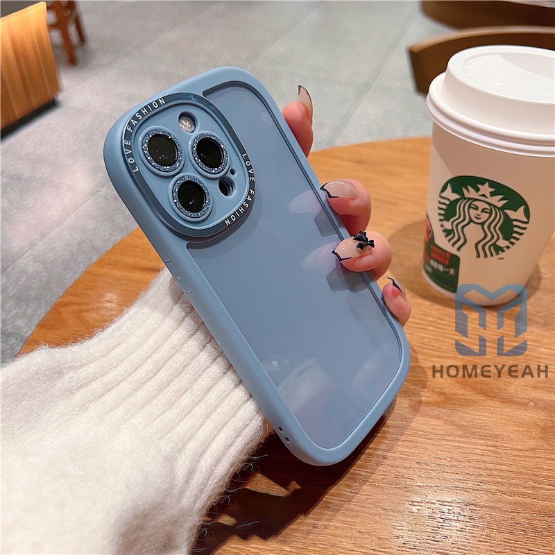 Ốp Điện Thoại Trong Suốt Phối Kim Tuyến Hình Oval Cho iPhone 11 12 13 Pro Max