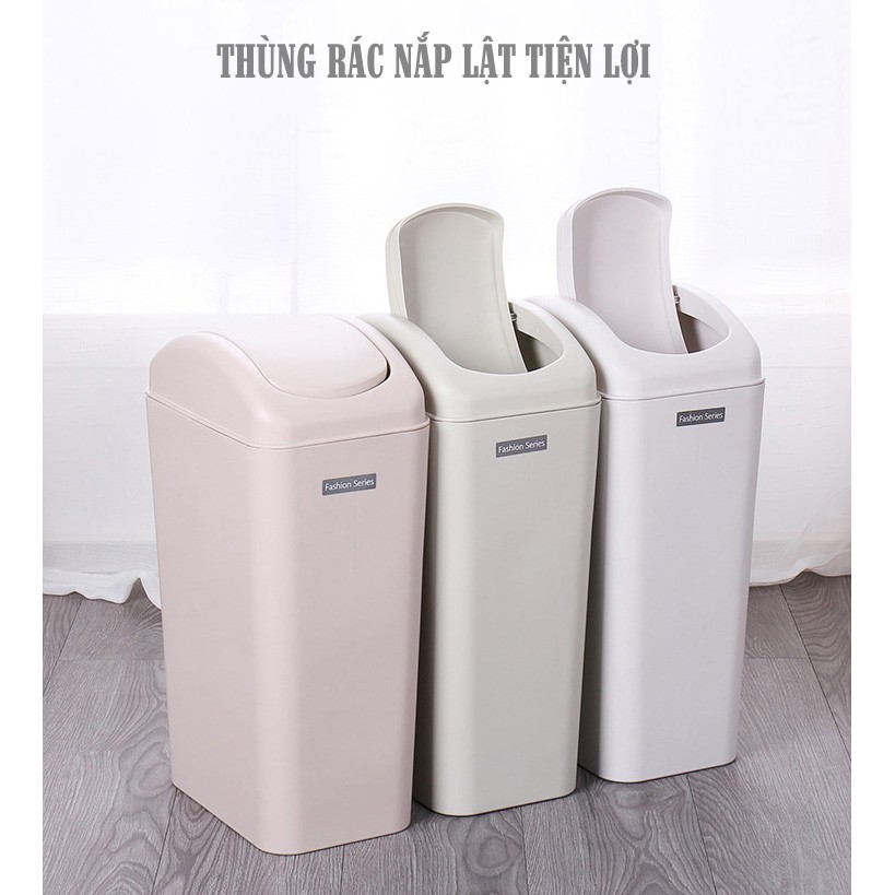 Thùng đựng rác nhựa INOHA 13L - Thùng rác nắp lật - Dung tích 13L- R10