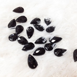 Hạt đá acrylic nhựa 3d kết áo hình giọt nước đen sang trọng