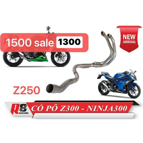 Cổ Pô INOX  MẠ  KAWASAKI Z1000 - Z900 - Z800 -Z300-CBR250-R3-Z650 Nhập Khẩu_DOCHOIXEMAYNHAPKHAU