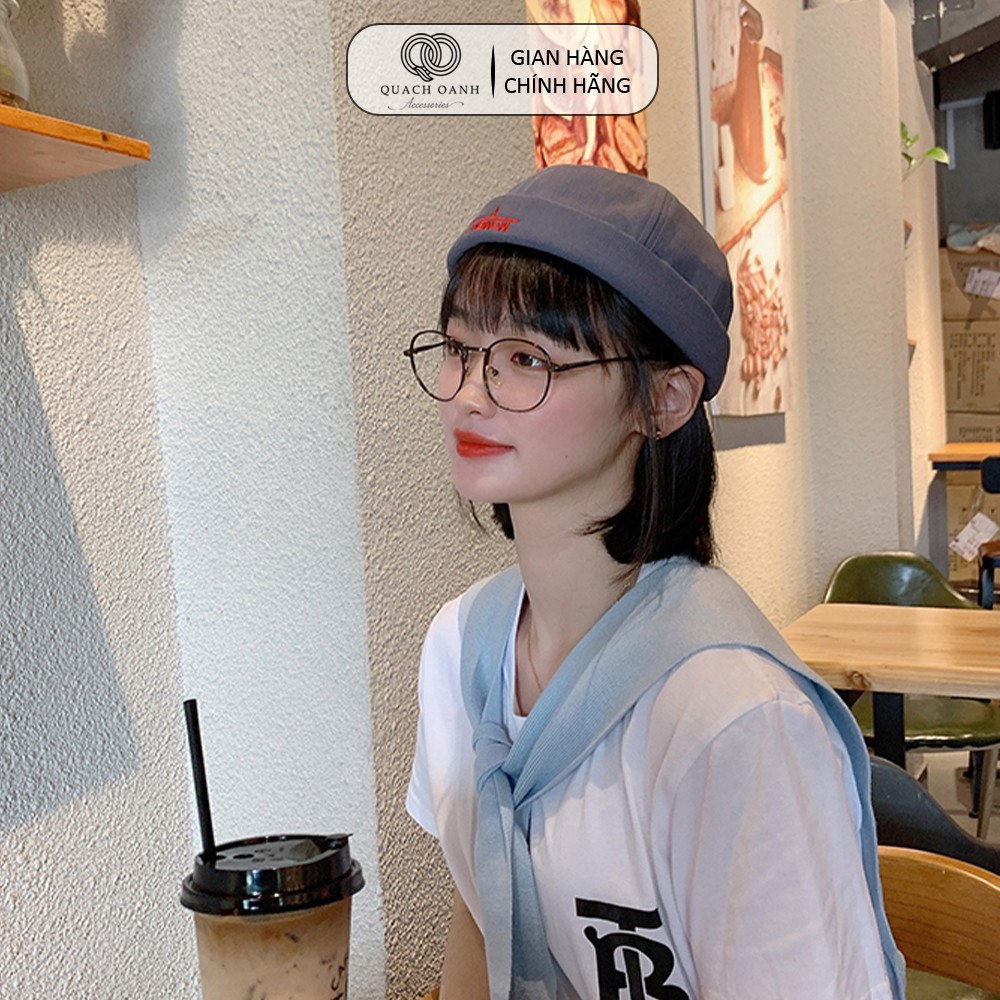 Mũ quả dưa địa chủ beanie unisex QO ACESSORIES không vành chữ A Moment MU62