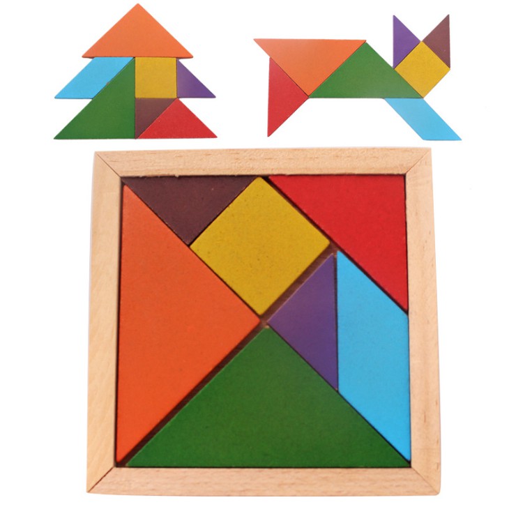 Bộ ghép hình trò chơi trí uẩn tangram phát triển trí tuệ cho bé