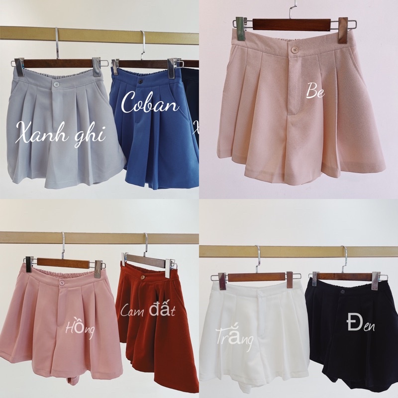 Quần Sooc Lưng Cao Cạp Chun Sau Nhiều Màu