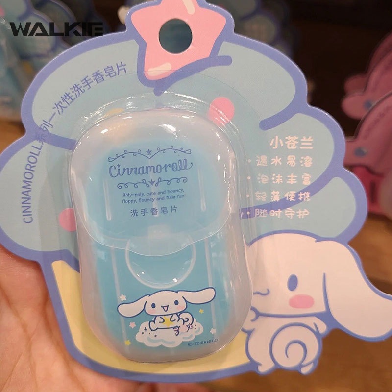 Set 50 Xà Phòng Giấy Hình Cinnamoroll Melody KT Nhỏ Gọn Dùng Một Lần