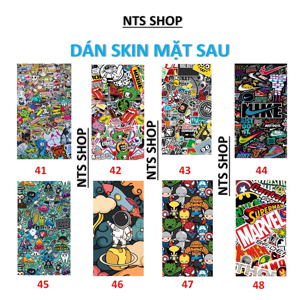 Dán skin  mặt lưng Xiaomi Mi 10S