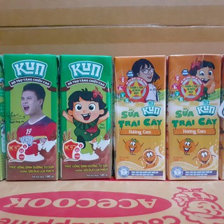 Sữa Kun cacao lúa mạch, sữa kun cam vỉ 4 hộp (110ml, 180ml)