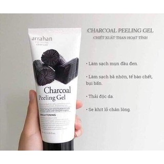 Tẩy da chết Arrahan Charcoal Peeling Gel- Than hoạt tính-Trà xanh