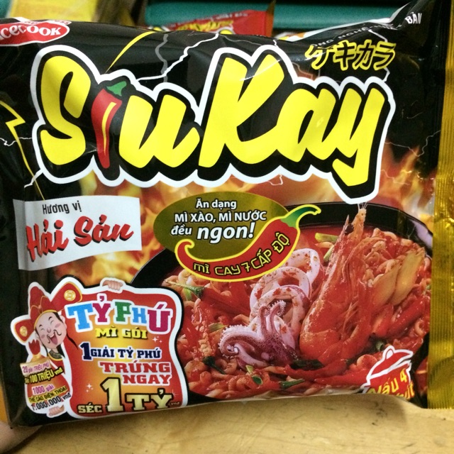 [128 g] Mỳ Nấu Trộn Siukay AceCook Hải Sản