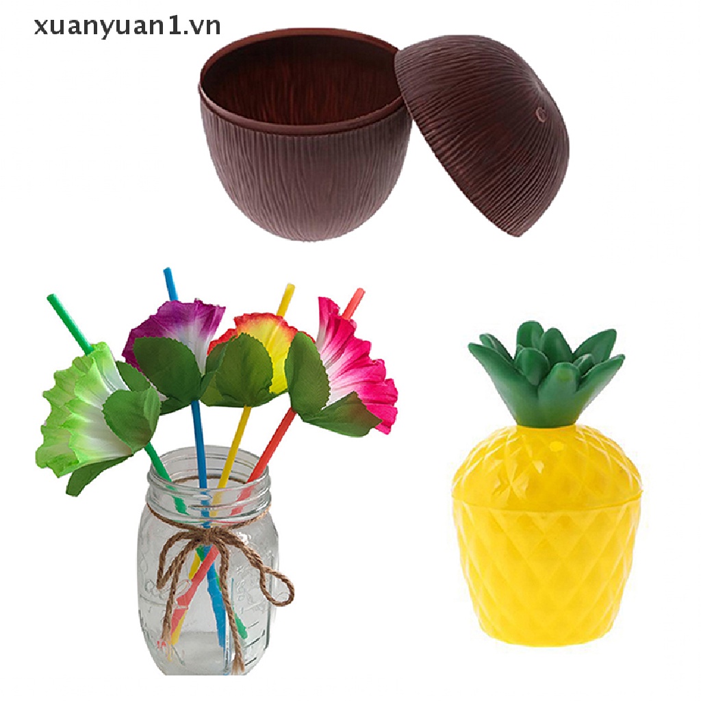 Cốc uống nước hình quả dứa phong cách Hawaii ngộ nghĩnh