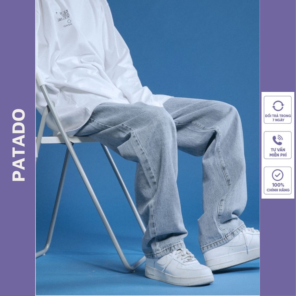 Quần Jean nam ống rộng quần bò baggy suông đứng nam nữ SR01 style hàn quốc 2022