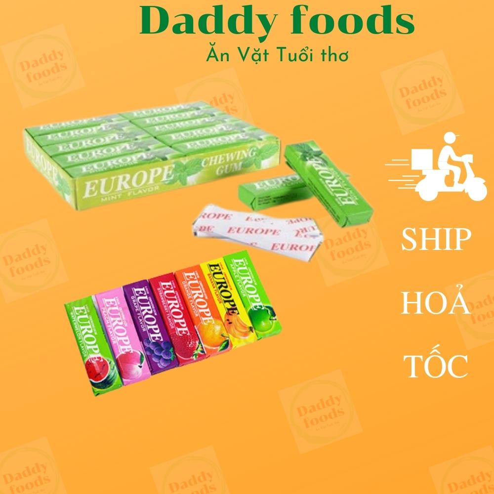 Kẹo cao su europe hàng nhập khẩu xịn, 1 vỉ 20 cái 260g mix đủ vị đào cam cafe dâu tây chuối