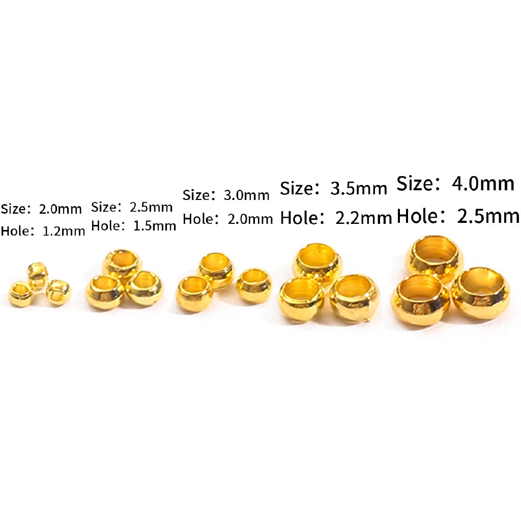 Hạt đầu uốn quả cầu bằng đồng làm đồ trang sức thủ công đường kính 1.5/2 /2.5 /3 /4mm