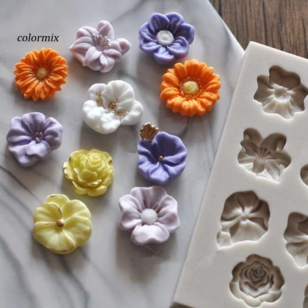 CLMX♥11 Cavity Silicone Rose Flower Cake Mold Chocolate Pastry Baking Tray DIY Tool