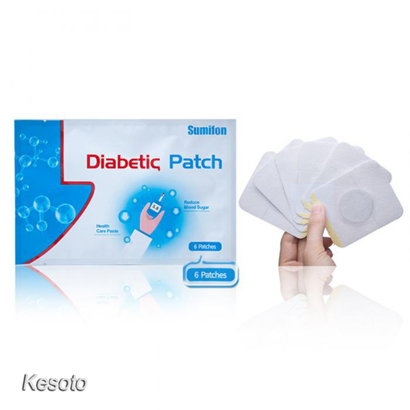 [KESOTO]6 Pcs/1Bag Diabetes Plasters Natural Herbs Diabetic Plaster Diabetes Patch