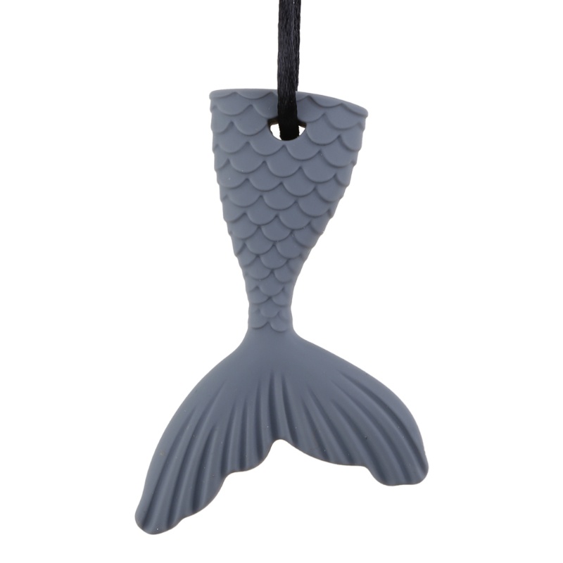 Vòng Cổ Lục Lạc Hình Đuôi Cá Bằng Silicone Có Thể Nhai Được Cho Bé Sơ Sinh